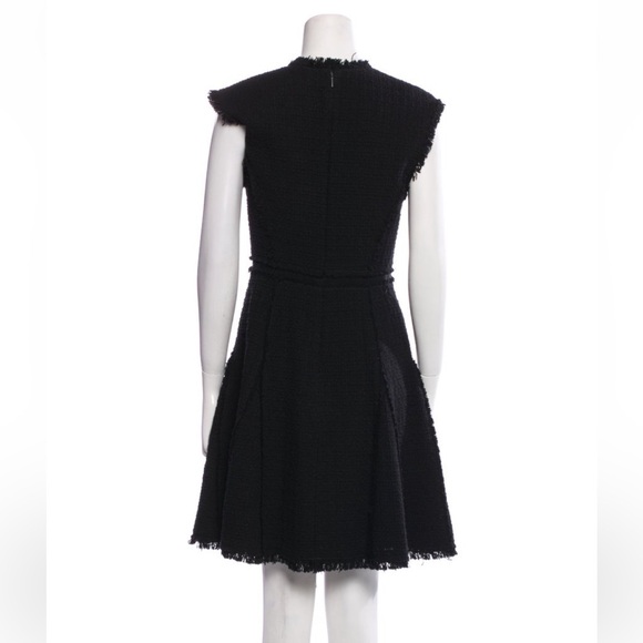 Rebecca Taylor Tweed V-Neck Dress Black Size 2 - Picture 2 of 6